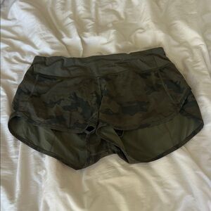 Lululemon Athletica Olive Camo Athletic Shorts